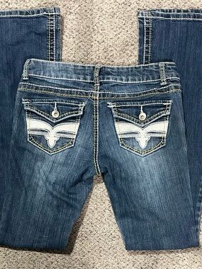 Y2K Tokyo Special Edition Bootcut Jeans Low Rise Flap Pocket Embroidered Size 5